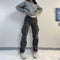 Jeans Casuales Multibolsillos con Efecto Desgastado