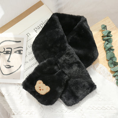 Bufanda Térmica Estilo Coreano con Oso Peluche - Versátil para Invierno - Image 11