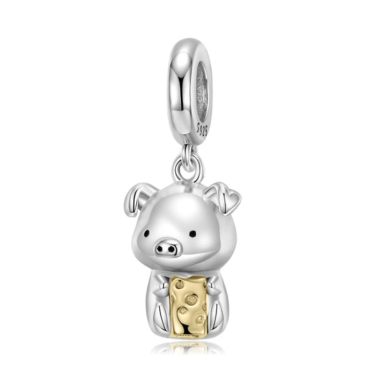 Dije Chanchito Plata 925 con Baño de Oro 14K - Accesorio DIY Estilo Instagram