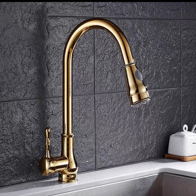 Grifo de Cocina Retráctil Estilo Europeo Antiguo con Cuenca de Cobre - Image 7