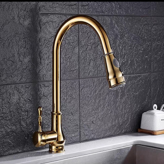 Grifo de Cocina Retráctil Estilo Europeo Antiguo con Cuenca de Cobre - Image 7
