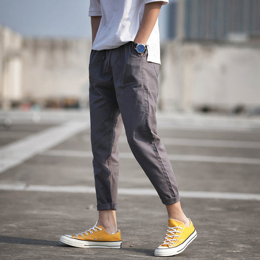 Pantalones Capri Casual de Algodón para Hombre en Colores Sólidos - Image 4
