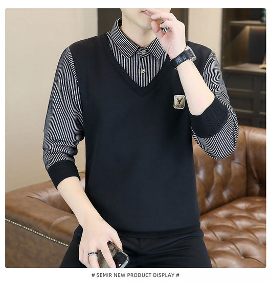 Suéter Falso Dos Piezas Hombre Casual Ejecutivo Multiusos - Image 13