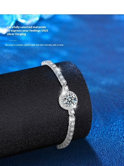 Pulsera Plateada para Mujer con Circonitas Brillantes Estilo Estrellado - Image 9
