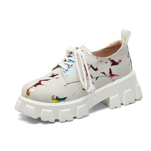 Zapatos Casuales Tipo Plataforma con Cuña y Punta Redonda en Camuflaje - Image 7