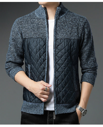 Cardigan Tejido de Invierno para Hombre con Cuello Tipo Mao - Image 11