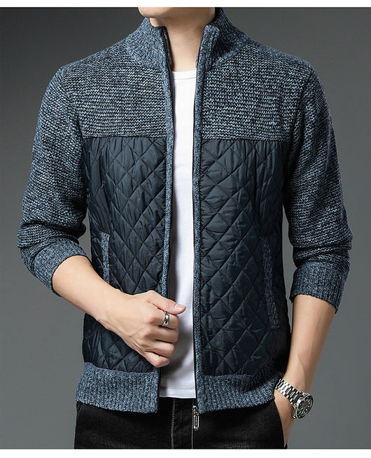 Cardigan Tejido de Invierno para Hombre con Cuello Tipo Mao - Image 11