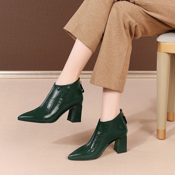 Botas de Cuero con Patrón Innovador para Tobillo