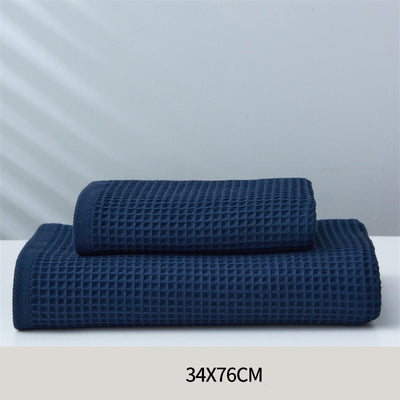 Toalla Absorbente de Algodón Puro Estilo Japonés con Patrón Honeycomb - Image 17