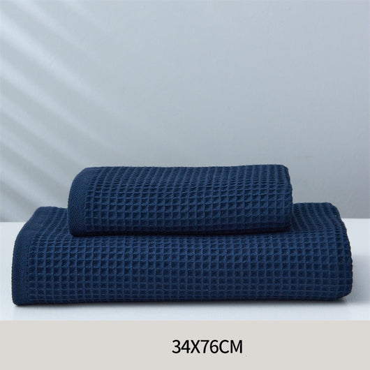 Toalla Absorbente de Algodón Puro Estilo Japonés con Patrón Honeycomb - Image 17