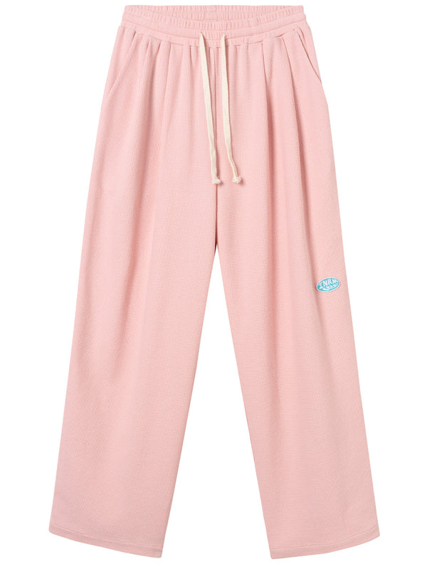 Pantalones Casuales Holgados con Textura Waffle para Hombre y Mujer