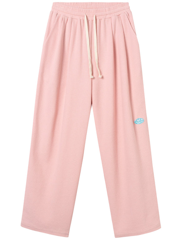 Pantalones Casuales Holgados con Textura Waffle para Hombre y Mujer