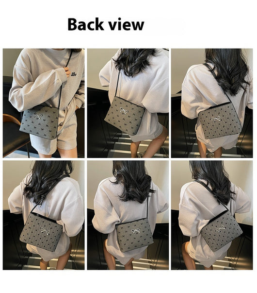 Bolsa Crossbody de Lona con Lunares y Moño Fashion - Image 16