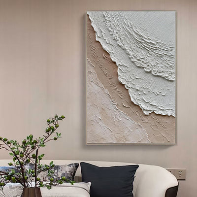 Cuadro Abstracto Olas del Océano - Pintura al Óleo Texturizada Estilo Wabi-Sabi - Image 3
