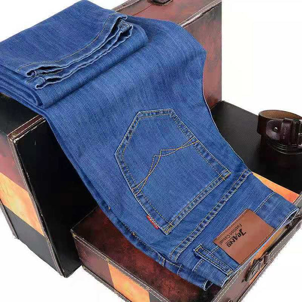 Pantalones Vaqueros Hombre Verano Stretch Seda Hielo Ajuste Relajado
