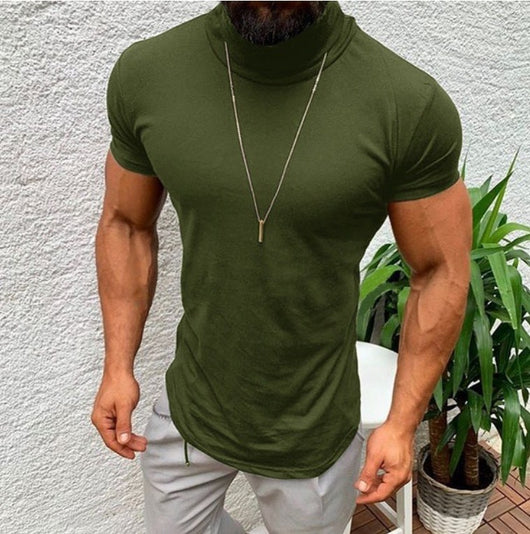 Playera Básica de Cuello Alto Manga Corta para Hombre - Image 5