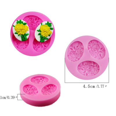 Molde de Silicona para Fondant con Diseño de Flores de Rosa - Image 29