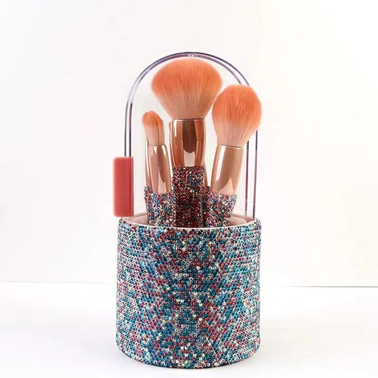 Set de 8 Brochas de Maquillaje Lujo con Diamantes Incrustados - Image 8