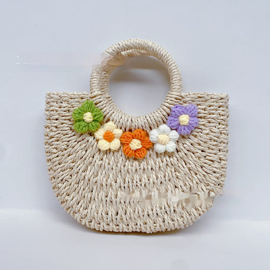 Bolsa Tejida de Paja Estilo Mori con Flores - Bolso de Mano Artesanal - Image 10