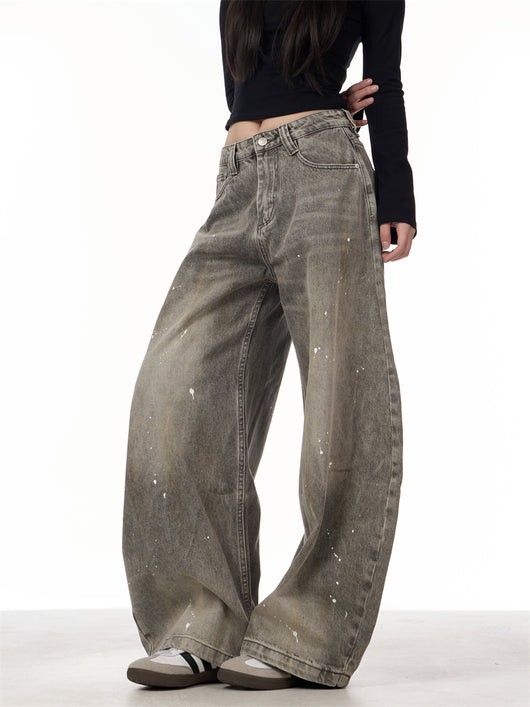 Pantalones Vaqueros Retro Splash Ink Machete para Pareja - Image 19