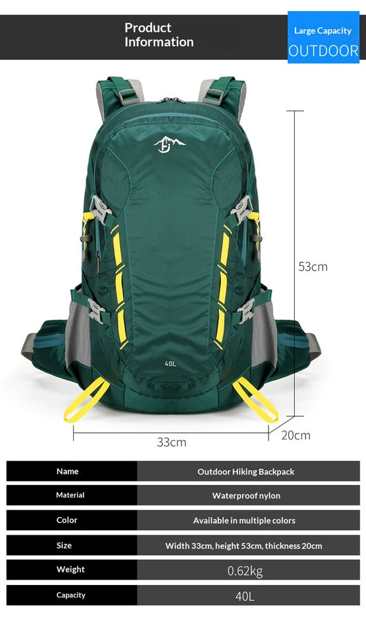 Mochila de Senderismo de Gran Capacidad Multifuncional para Deportes y Aventura - Image 10