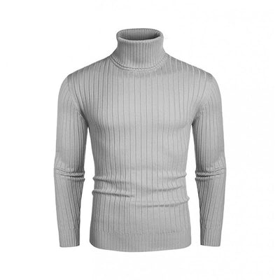 Suéter de Cuello Alto con Rayas para Hombre - Otoño e Invierno - Image 16