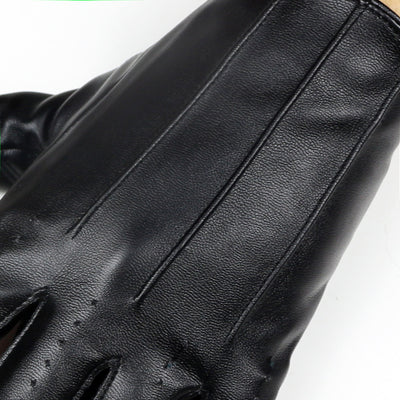 Guantes de Cuero Mitones con Tres Bandas para Hombre - Image 5