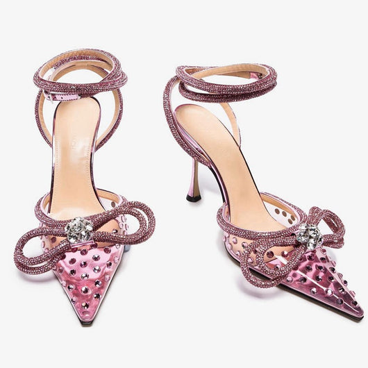 Sandalias de Tacón Alto con Cristales Transparentes - Image 9
