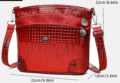 Bolso Bandolera Patrón Cocodrilo Vintage Multicapa Casual para Mujer - Image 8