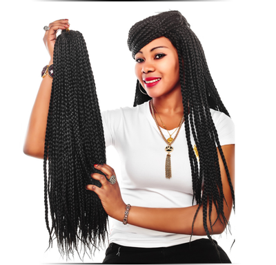 Peluca Sintética Trenzas Sucias 16 Pulgadas - Estilo Tres Trenzas Alargado - Image 37