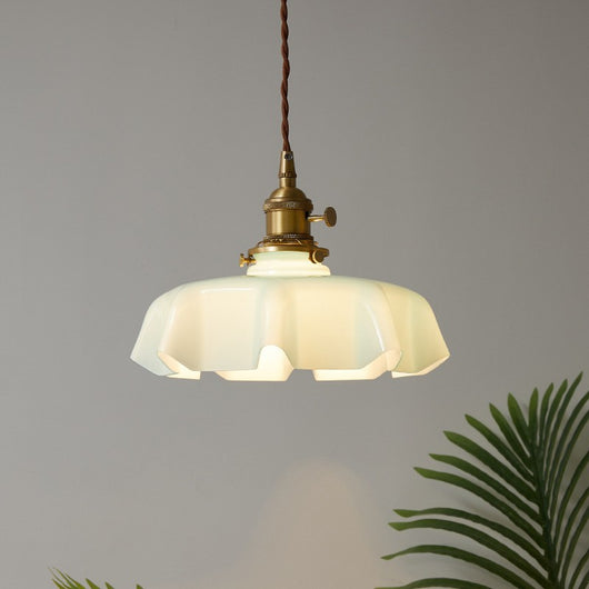 Lámpara Colgante Nórdica Pétalos de Cristal y Latón Cremoso - Image 2