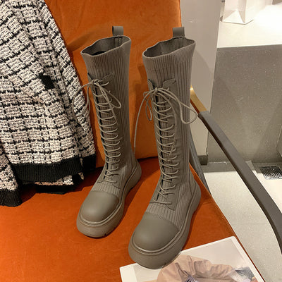 Botas Hasta la Rodilla Estilo Británico para Mujer