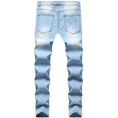 Jeans Slim Fit Azul Claro con Roturas - Image 17