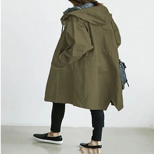 Chaqueta Cortavientos Mujer Casual Suelta con Capucha y Bolsillos - Impermeable y Secado Rápido - Image 10