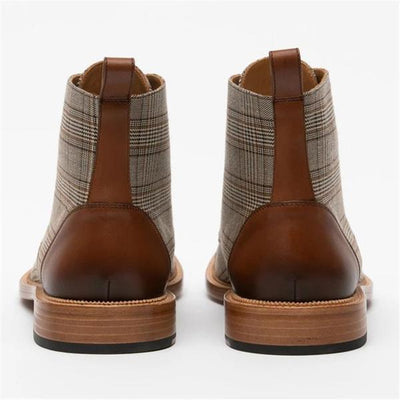 Botas Casuales para Hombre con Diseño Cuadriculado y Cordones - Image 9