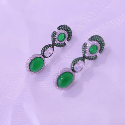 Aretes Vintage Florales con Esmeralda Simulada Versátiles - Image 15