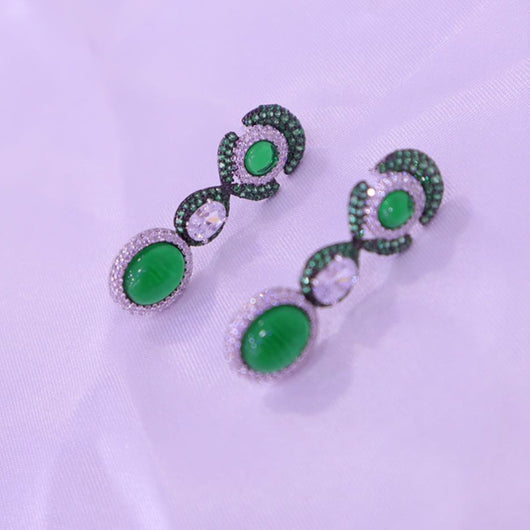 Aretes Vintage Florales con Esmeralda Simulada Versátiles - Image 15