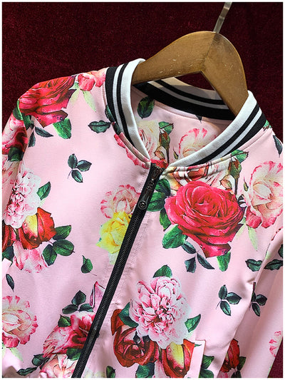 Traje de Temperamento con Estampado Floral Retro - Manga Larga - Image 3
