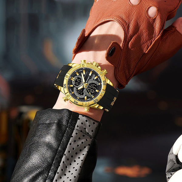 Reloj Electrónico Multifuncional para Hombre Resistente al Agua con Luz Nocturna y Alarma