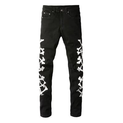 Jeans Slim Fit Negros para Hombre con Detalles Plateados - Image 4