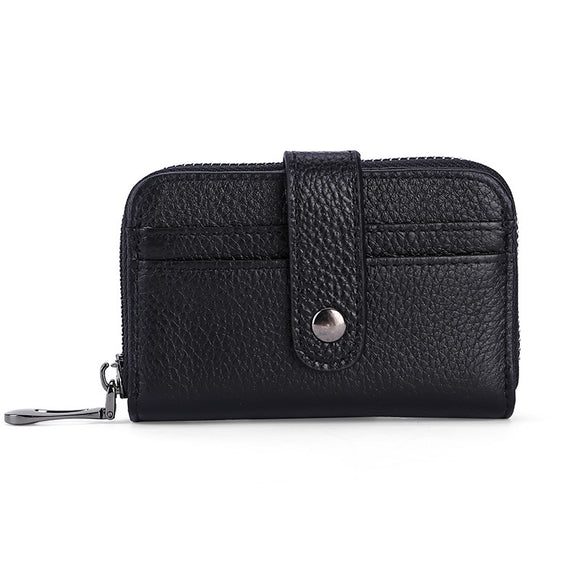 Cartera Minimalista de Cuero Genuino con Protección RFID