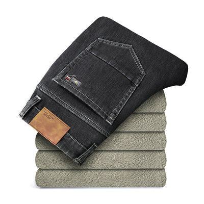 Jeans Rectos Holgados de Tiro Medio con Elasticidad para Hombre - Image 12
