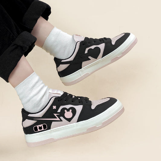 Zapatillas Deportivas Bajas para Mujer en Rosa y Negro