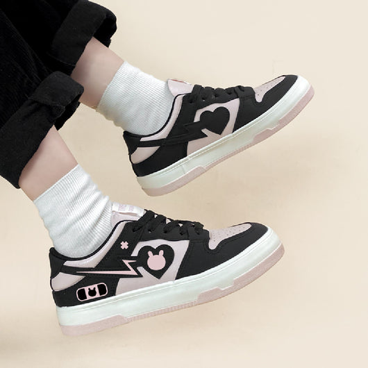 Zapatillas Deportivas Bajas para Mujer en Rosa y Negro