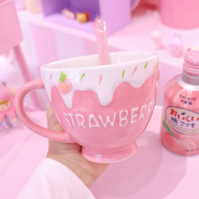 Vaso Térmico Fresa 3D con Diseño Relieve - Strawberry Milk Girl - Image 15
