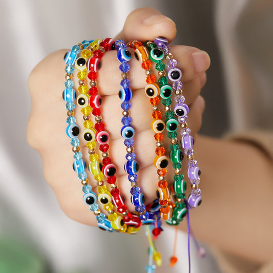 Pulsera Ajustable con Cristales de Ojo Turco