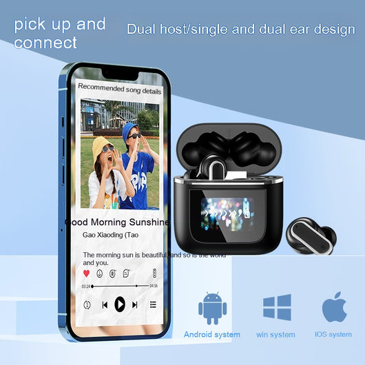 Auriculares Bluetooth con Pantalla Táctil Inteligente - Batería Extendida y Cancelación de Ruido - Image 3