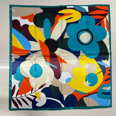Pañuelo de Seda con Estampado Floral Elegante para Mujer - Image 8