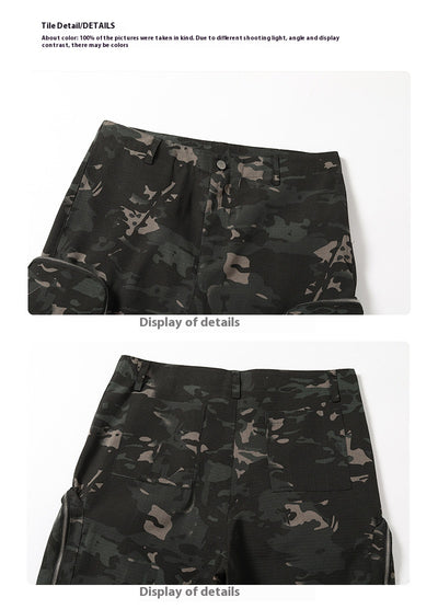 Pantalón Cargo Estilo Militar Amekaji con Múltiples Bolsillos y Corte Recto - Image 9