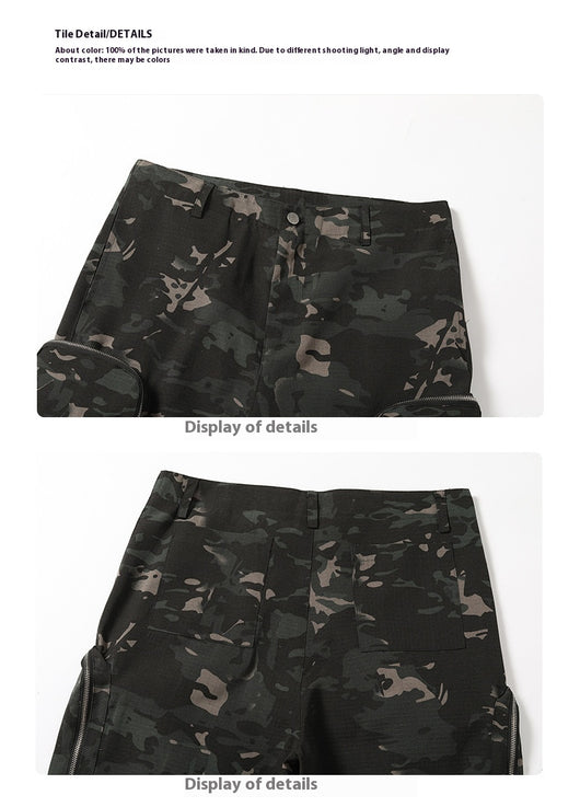 Pantalón Cargo Estilo Militar Amekaji con Múltiples Bolsillos y Corte Recto - Image 9